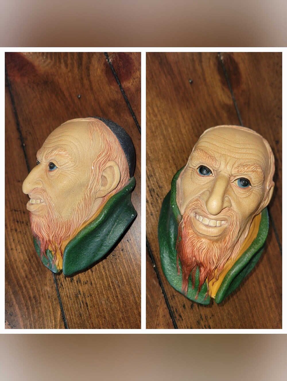 Vintage Bosson's Fagin Chalkware Wall Hanging Oliver Twist Charles Dickens